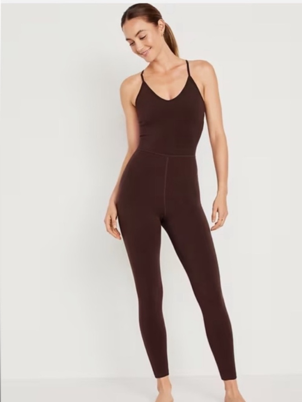 NWT Old Navy Active powerchill jumpsuit brown Small Petite